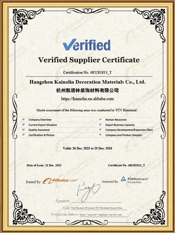 Na-verify na Sertipiko ng Supplier